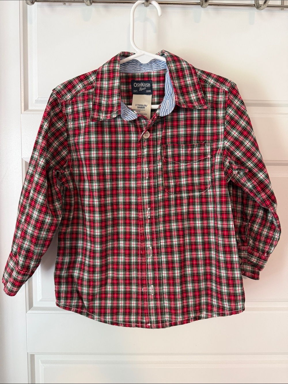 OshKosh B'gosh Red and Green Plaid Button-Down Shirt